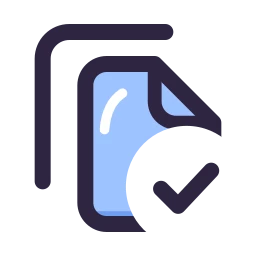 Files check icon, Lineal style