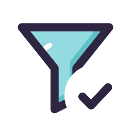 Filter check icon, Lineal style