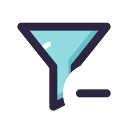 Filter minus icon, Lineal style