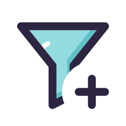 Filter plus icon, Lineal style