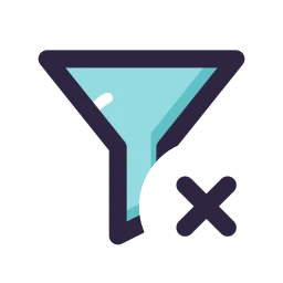 Filter x icon, Lineal style