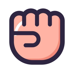 Fist icon, Lineal style