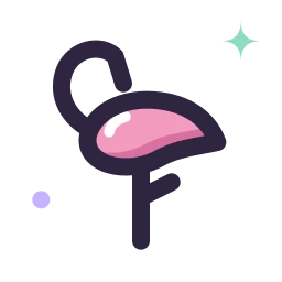 Flamingo icon, Lineal style