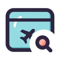 Flight booking search icon, Lineal style