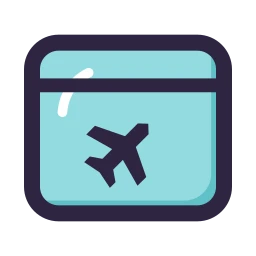 Flight booking icon, Lineal style