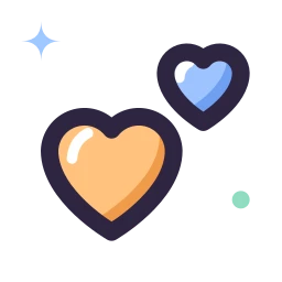 Floating hearts icon, Lineal style