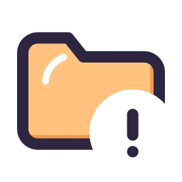 Folder alert icon, Lineal style
