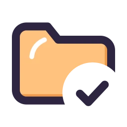 Folder check icon, Lineal style