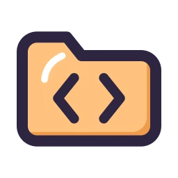 Folder code icon, Lineal style