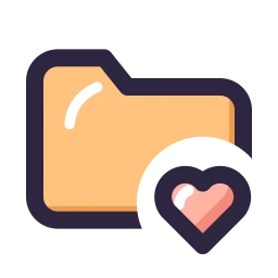 Folder heart icon, Lineal style