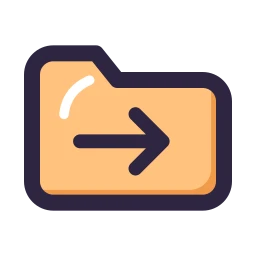Folder move icon, Lineal style