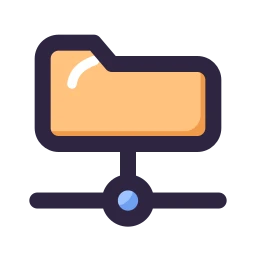 Folder network icon, Lineal style