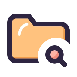 Folder search icon, Lineal style