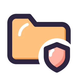 Folder shield icon, Lineal style