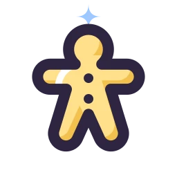 Gingerbread man icon, Lineal style