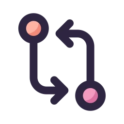 Git compare icon, Lineal style