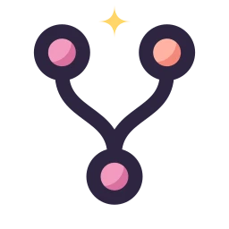 Git merge icon, Lineal style