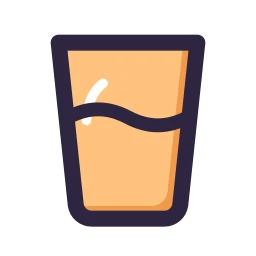 Glass water icon, Lineal style