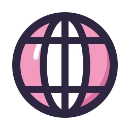 Globe grid icon, Lineal style