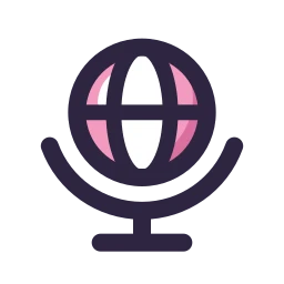 Globe stand icon, Lineal style