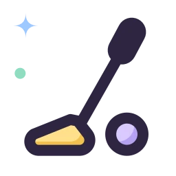 Golf club icon, Lineal style