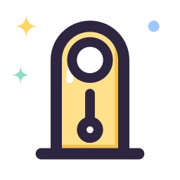 Grandfather clock icon, Lineal style