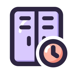 Gym locker clock icon, Lineal style
