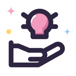 Hand holding bulb icon, Lineal style