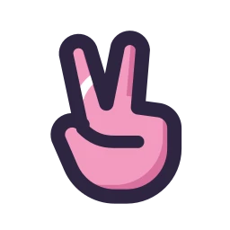 Hand peace icon, Lineal style