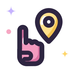 Hand point pin icon, Lineal style