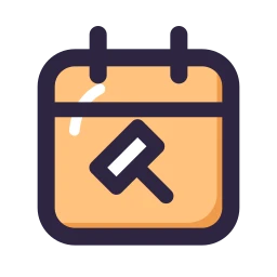Hearing date icon, Lineal style
