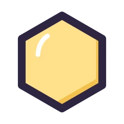 Hexagon icon, Lineal style