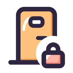 Hotel door lock icon, Lineal style