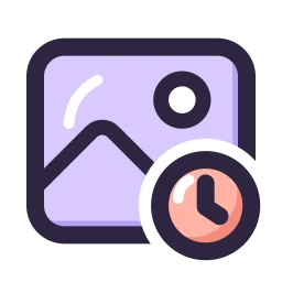 Image clock icon, Lineal style