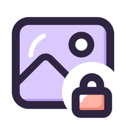 Image lock icon, Lineal style