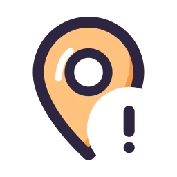 Map pin alert icon, Lineal style