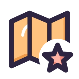 Map star icon, Lineal style