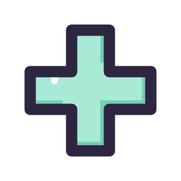 Medical cross icon, Lineal style