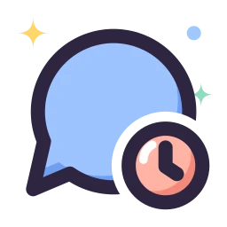 Message clock icon, Lineal style
