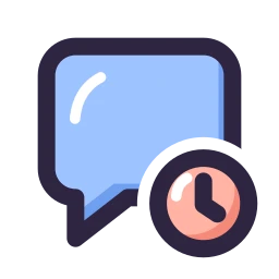 Message square clock icon, Lineal style