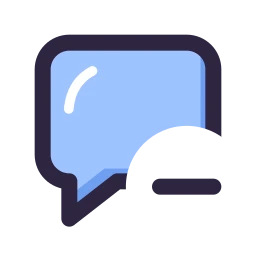 Message square minus icon, Lineal style