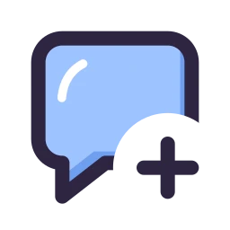 Message square plus icon, Lineal style