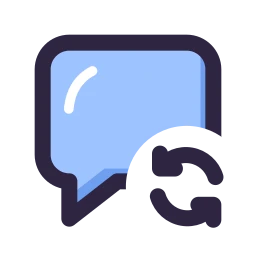 Message square refresh icon, Lineal style