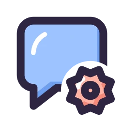 Message square settings icon, Lineal style