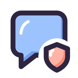 Message square shield icon, Lineal style