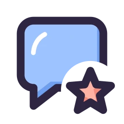 Message square star icon, Lineal style