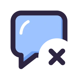 Message square x icon, Lineal style