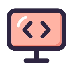 Monitor code icon, Lineal style