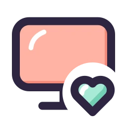 Monitor heart icon, Lineal style