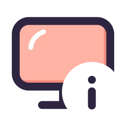 Monitor info icon, Lineal style